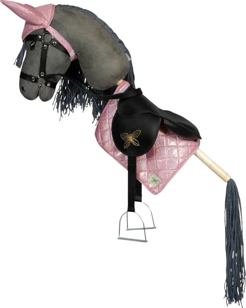 Équipement Hobby Horse pour Compétition : Chabraque et Bonnet Roses