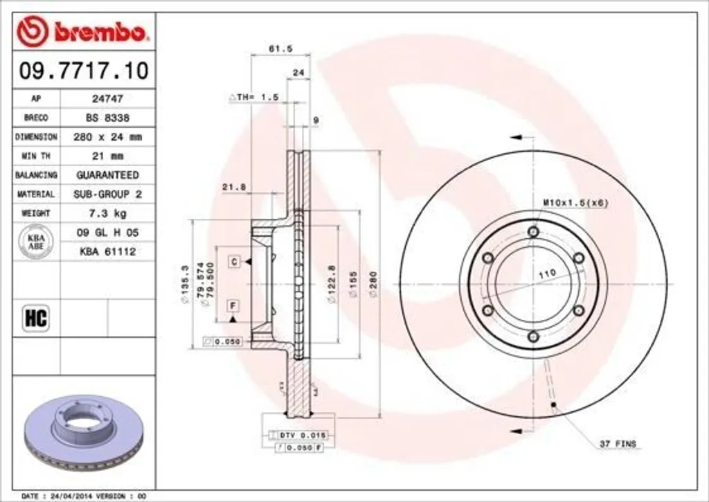 Éliminez les vibrations au freinage sur Movano X70 avec Brembo 09.7717.10