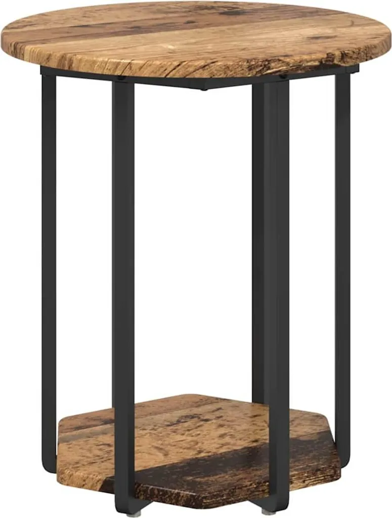 Tavolini Consolle Design 2 Pezzi Legno Vecchio e Metallo Nero 2025 - 6