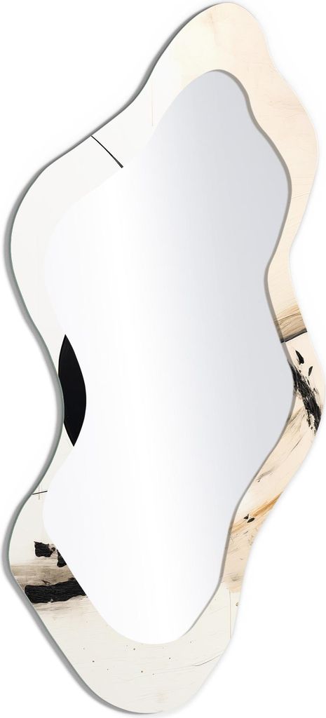 DEQORI Wandspiegel Organisch 48,9x93,8 cm 'Schwarzer Impuls' Spiegel Badspiegel Bad