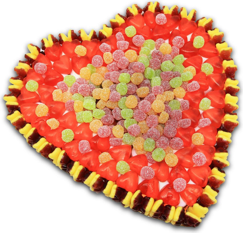 Fruchtgummi Herztorte Liebling Hochzeitsherz süße Geschenkidee 1300g