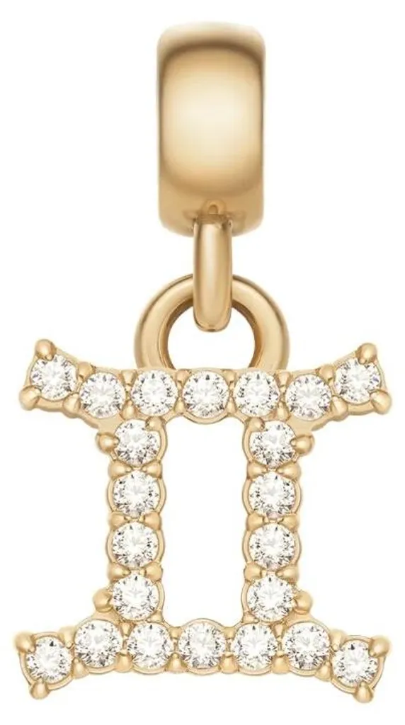 Collier signe astrologique Gémeaux en plaqué or et cristaux brillants
