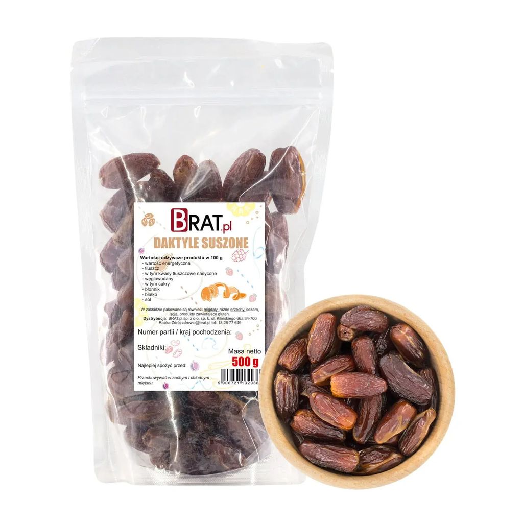 Sušené datle 500g Brat.pl Obrázok produktu 