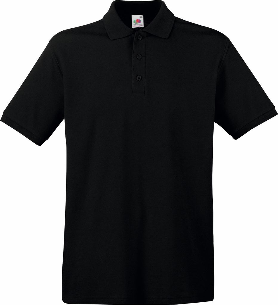 Fruit Of The Loom Premium Herren Polo-Shirt, Kurzarm BC1381 (L) (Schwarz)