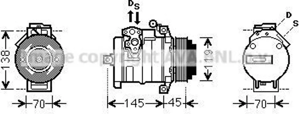 Compresseur de Clim Sprinter W906 W907 : Pièce PRASCO MSAK530 Neuve