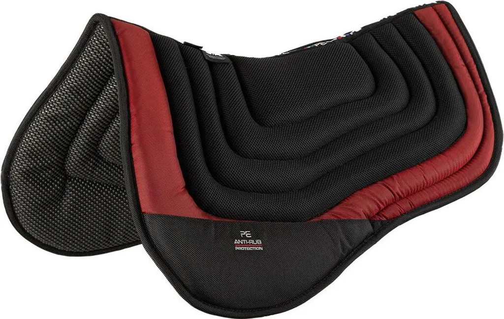 Tapis de Selle de Course et Entraînement Antidérapant Rouge Taille Full
