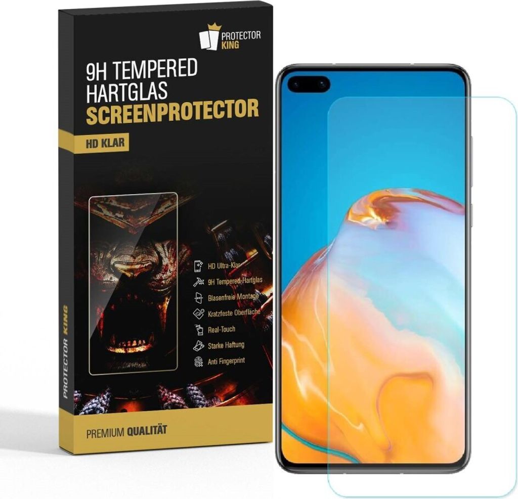 2x 9H Panzerglas für Huawei P40 Displayschutz Panzerfolie Schutzfolie Hartglas Schutzglas Displayglas Tempered Glasfolie Sicherheitsglas Echtglas