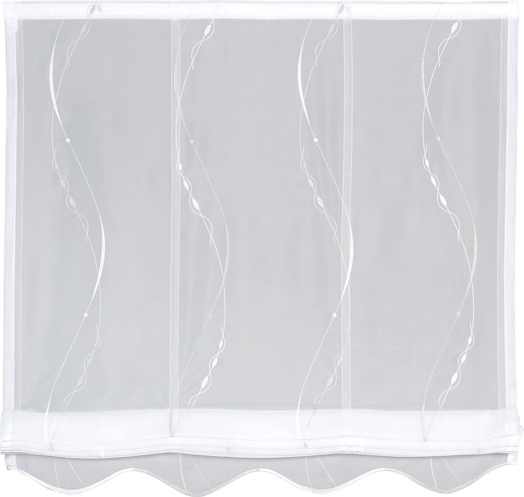 Raffrollo weiß-silber, 80 x 170 cm