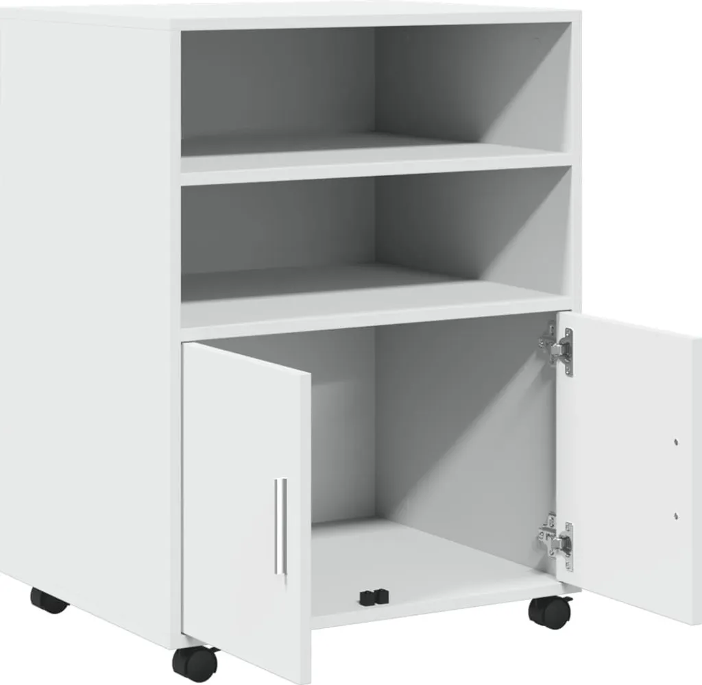 Armadio a rotelle bianco 60x48x81 cm vidaXL - Mobiletto Multiuso - 7
