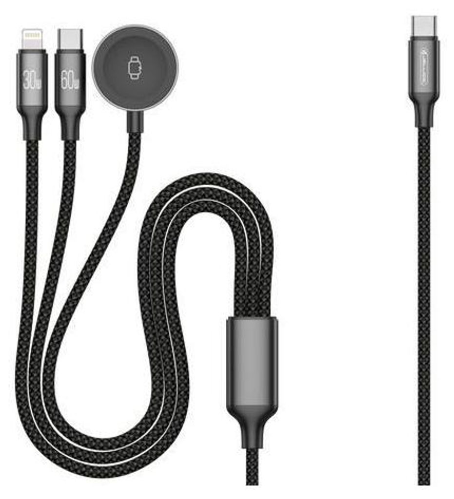 3-in-1 Ladekabel für Apple Watch  1,2 m – USB-C 60W, Produktbild 