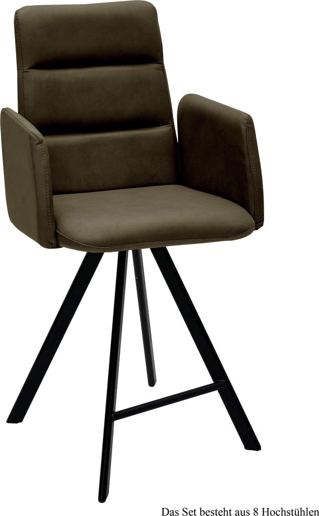 Thekenstuhl (8er-Set) Delfine 52x109x60 Schwarz/Khaki