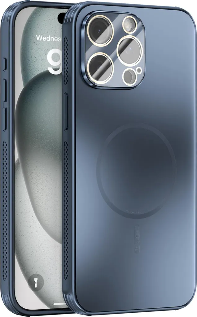 Custodia Magnetica iPhone 13 Pro Max Blu: Robusta con Copri Obiettivo
