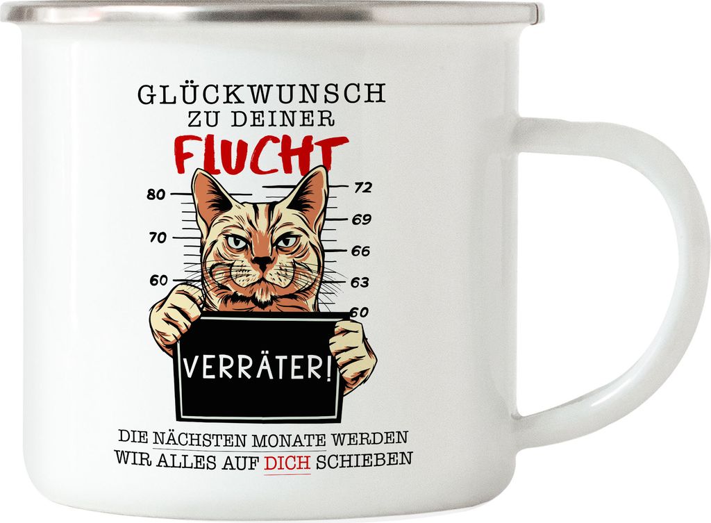 Glückwunsch Zu Deiner Flucht Verräter Emaille Tasse Job Chef Team Kündigung Arbeitskollegen Angestellte Arbeit Kündigung