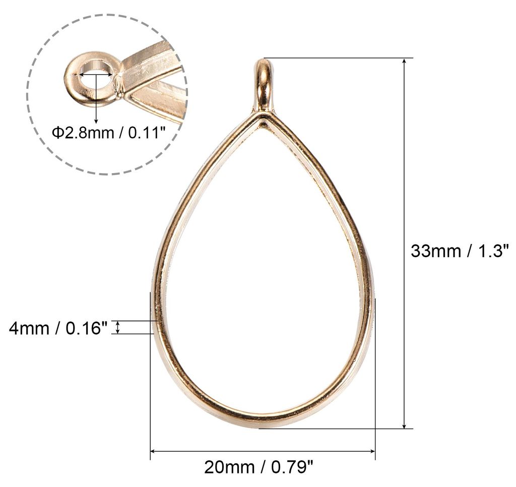 10 Stš¹cke Harz Anh?nger Rahmen Tropfen Form Geometrisch Hohle fš¹r DIY Goldton