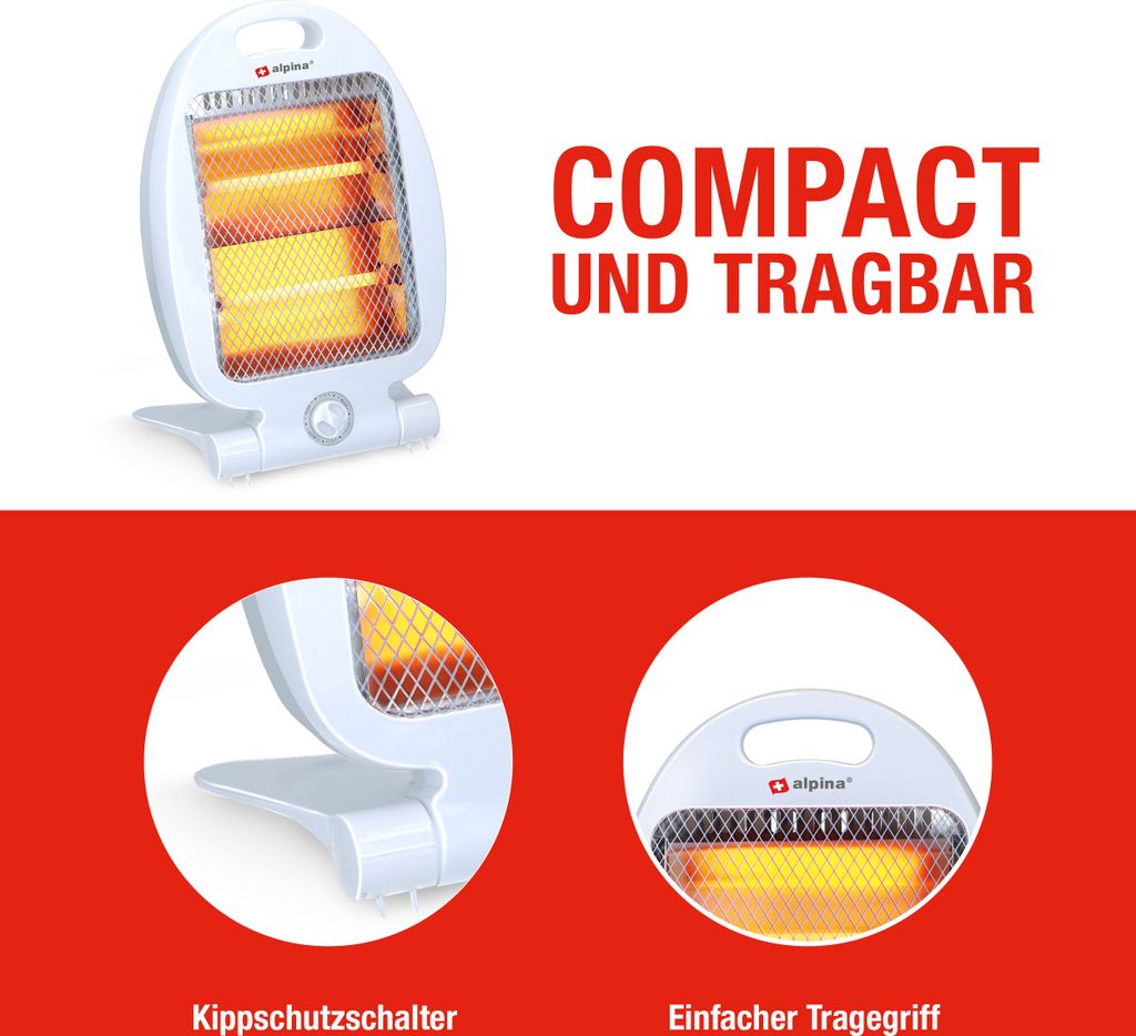 Alpina Infrarot Quartz Heizstrahler Elektrisch mit 2 Produktbild 5
