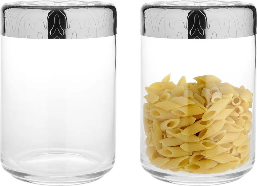 Barattolo Ermetico Alessi MW21/100 Dressed 1L - Vetro e Acciaio Inox