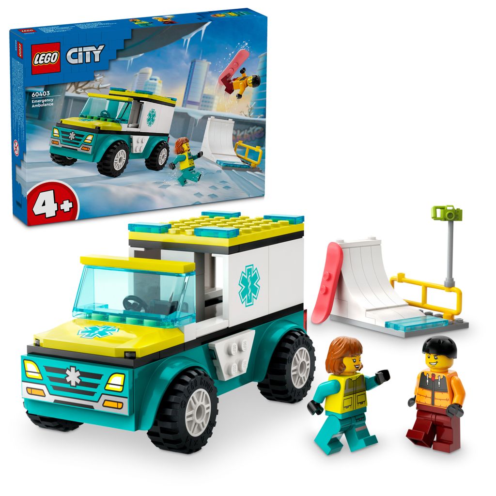LEGO® City Ambulans i snowboardzista 60403 Zdjęcie produktu 