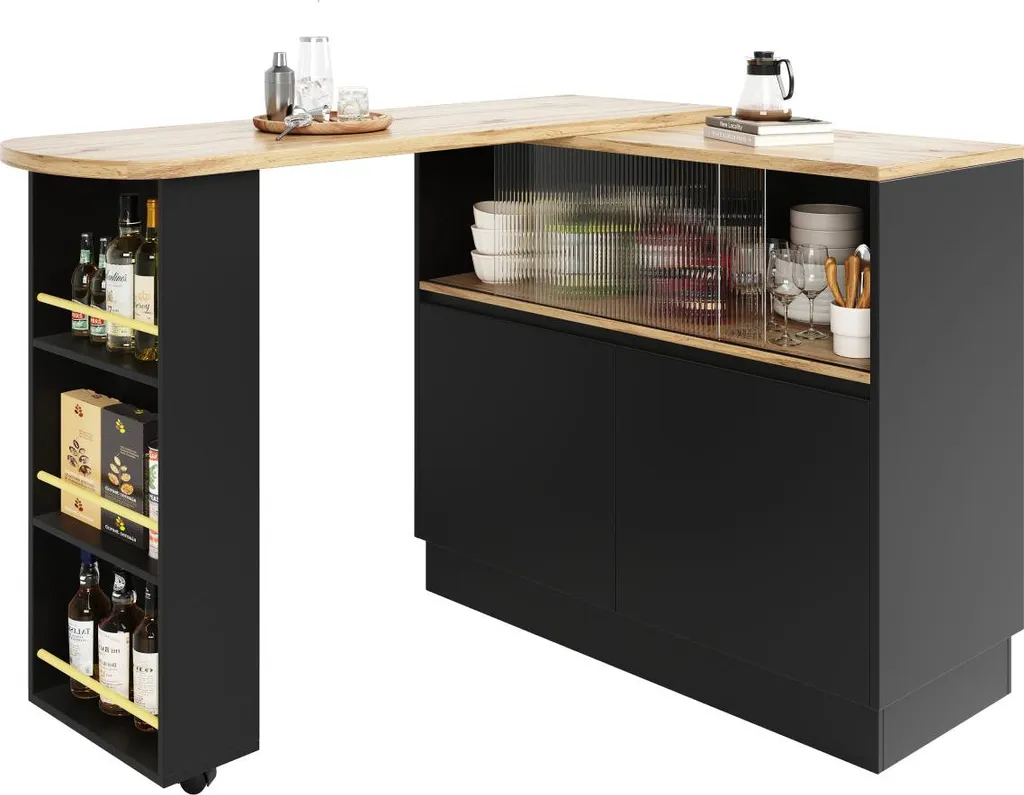Table de cuisine rotative bicolore pour petit espace et studio - 11