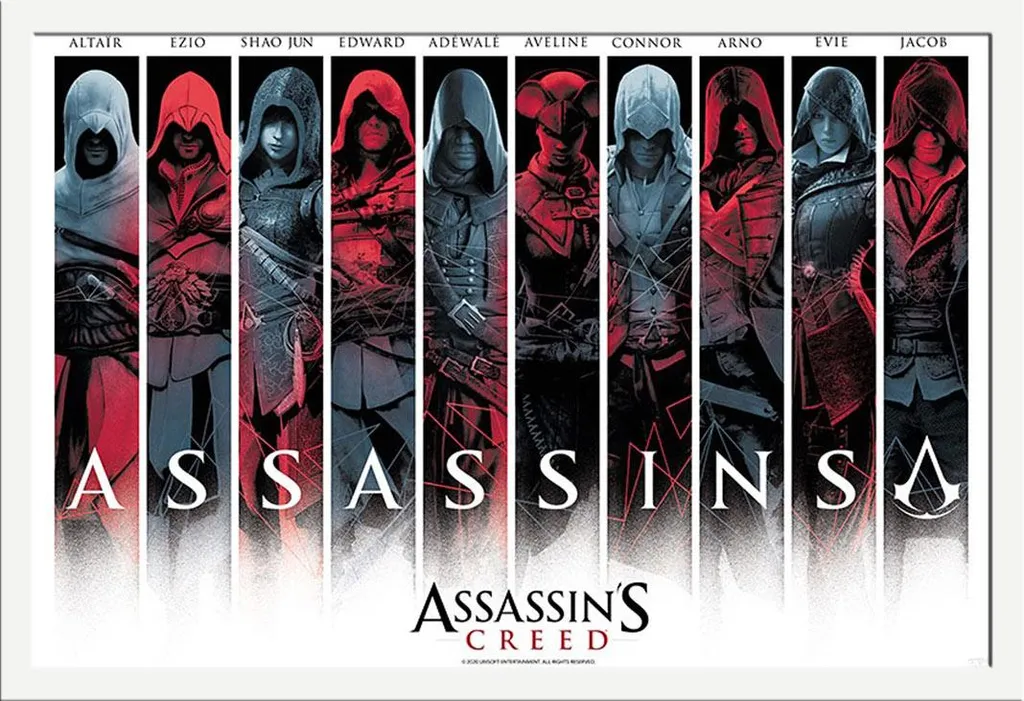 Set Poster Assassins Creed + Cornice Shinsuke 61x91,5 MDF Bianca