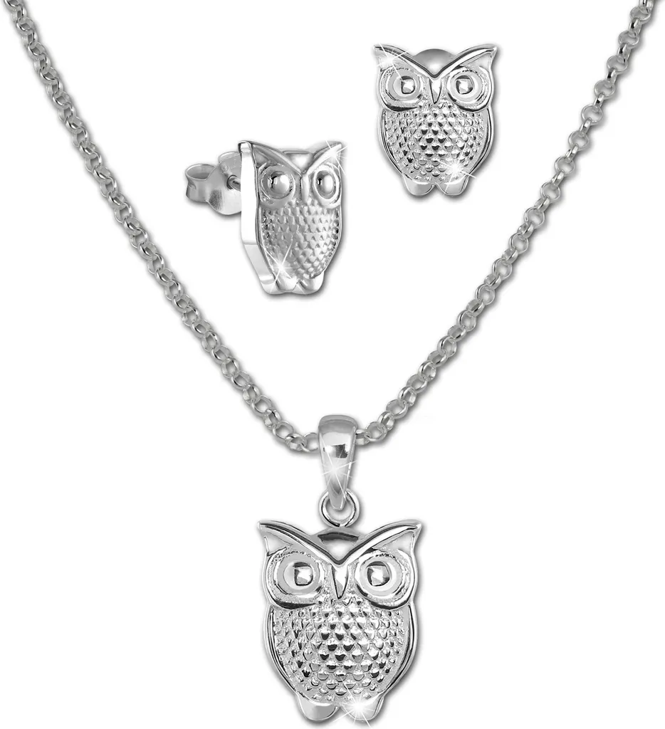 Teenie-Weenie Set bijoux Chouette en Argent 925 Enfants SDS49133