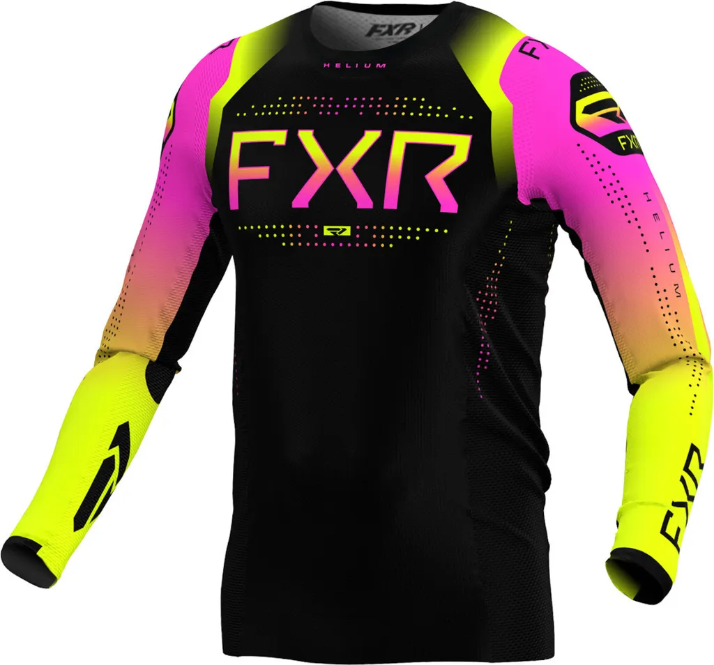 Maillot Motocross FXR Helium 2024 Schwarz Pink Gelb Taille S Premium