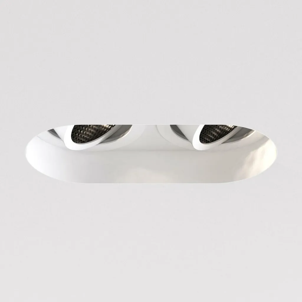 Double spot encastrable plafond sans bordure blanc orientable GU10