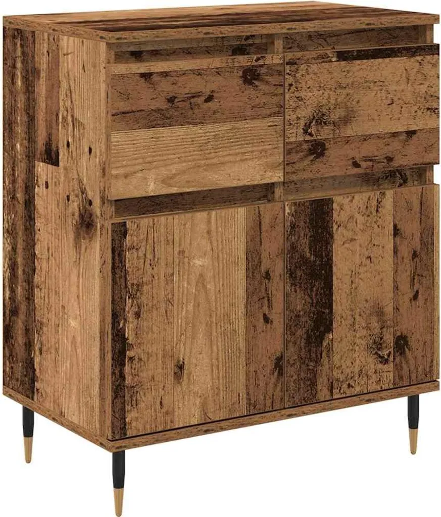 Credenza in legno di recupero 60 x 35 x 70 cm in legno composito e ferro