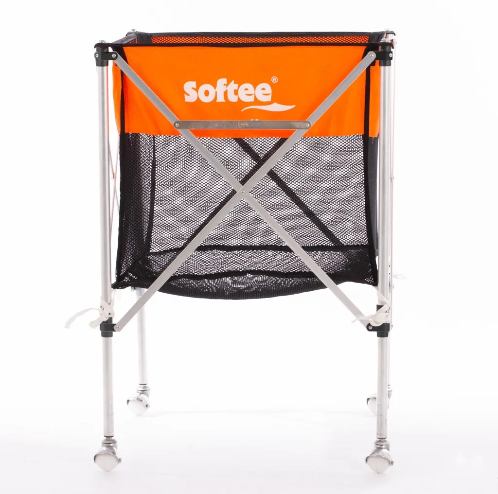 Chariot de Transport Filet Aluminium Orange Pliable - Charge Lourde 80kg