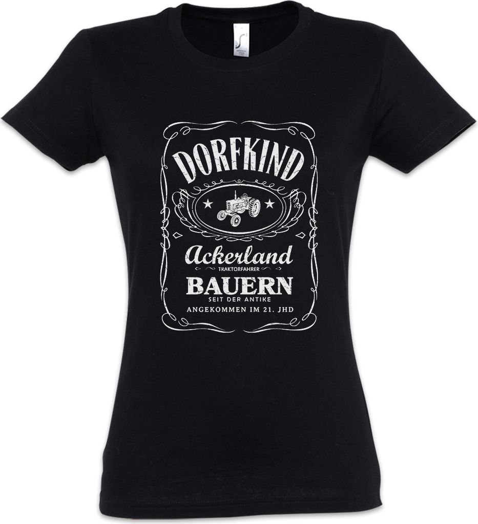 Urban Backwoods Dorfkind, Damen T-Shirt, Farbe: Schwarz, Größe: XS