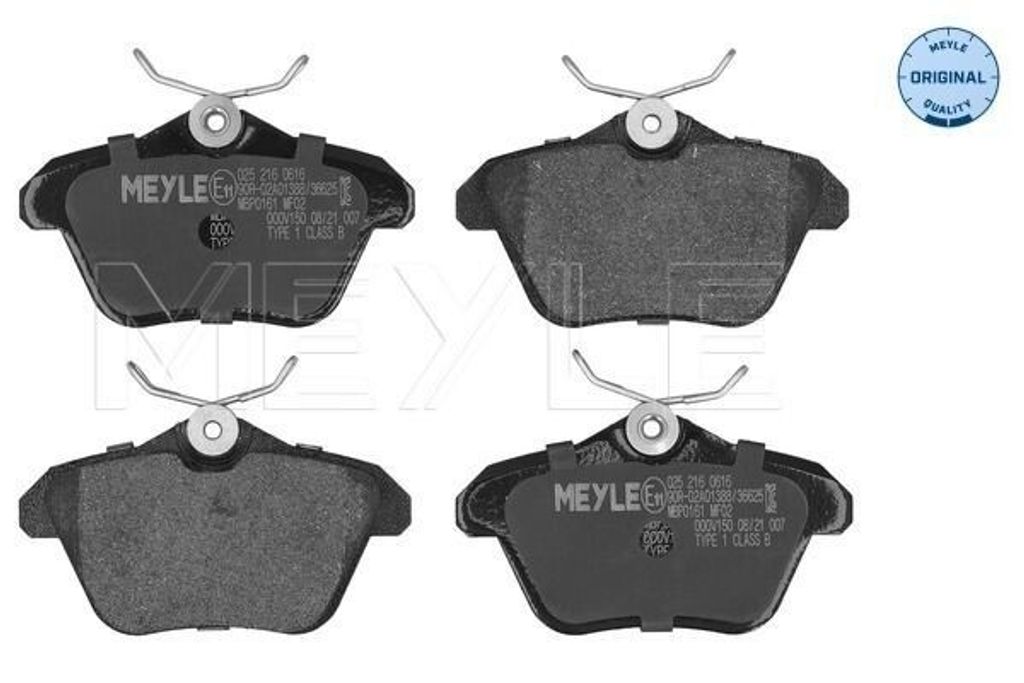 MEYLE 025 216 0616 Bremsbeläge Hinten für ALFA ROMEO 156 (932) für LANCIA KAPPA (838A)