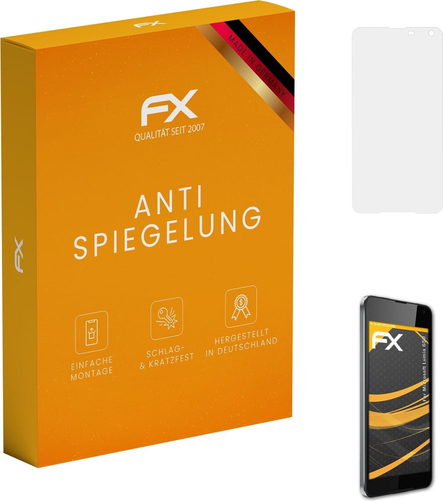 atFoliX FX-Antireflex 3x Schutzfolie kompatibel mit Microsoft Lumia 650 Displayfolie