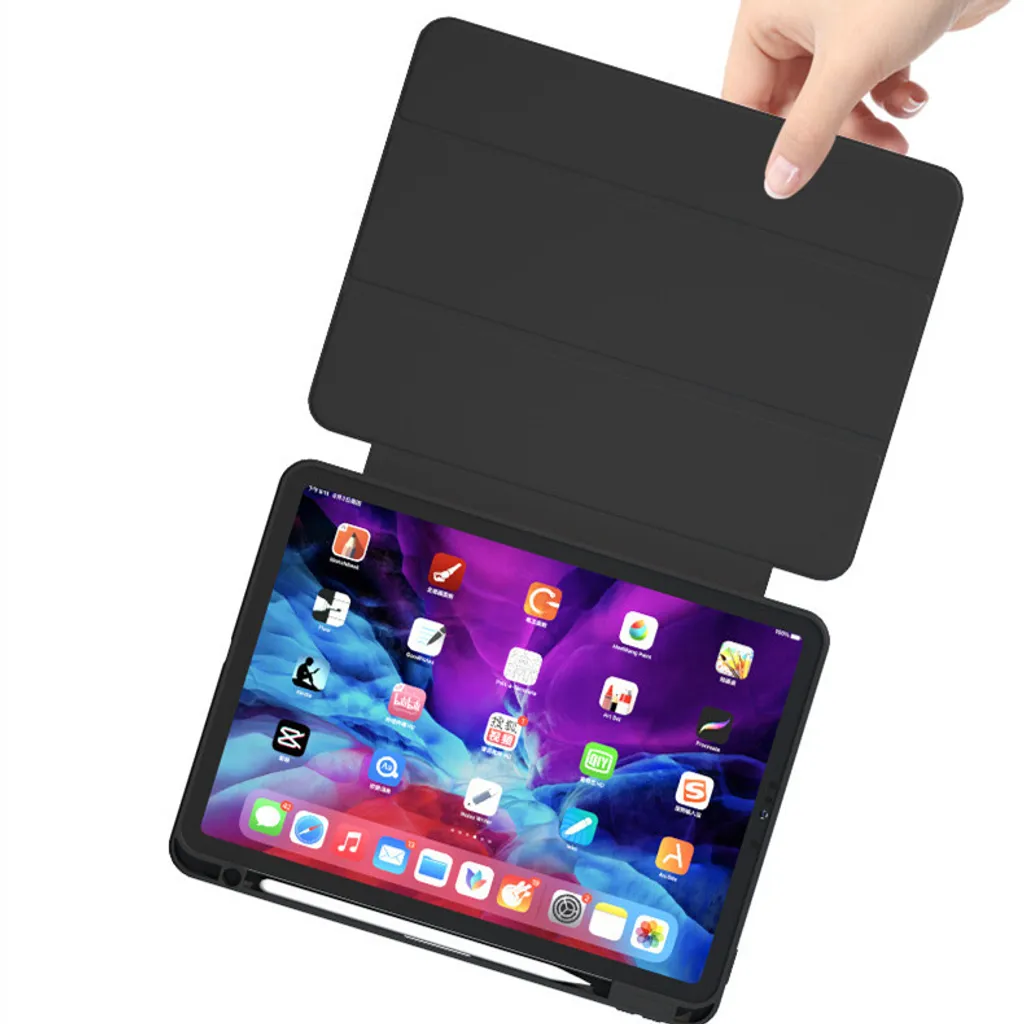 INF Étui Magnétique iPad Pro 12.9 2018/2020/2021 avec Support Noir