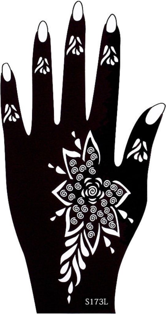 Henna Tattoo Schablone für die Linke Hand