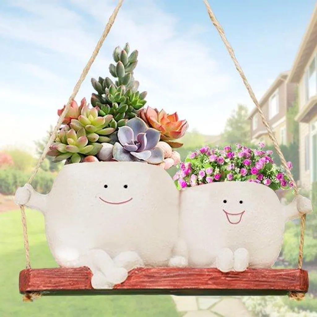 Pot de fleurs suspendu Smiley anti-stagnation, solution déco pour petit balcon