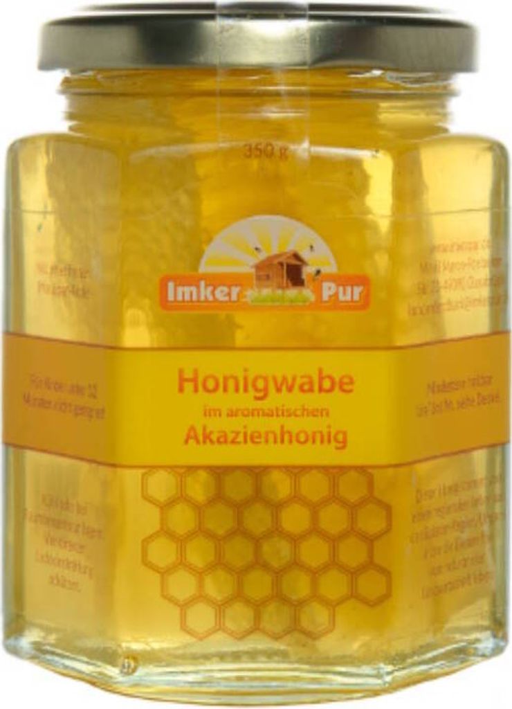 Honigwabe im Glas von ImkerPur, 350 g Produktbild 