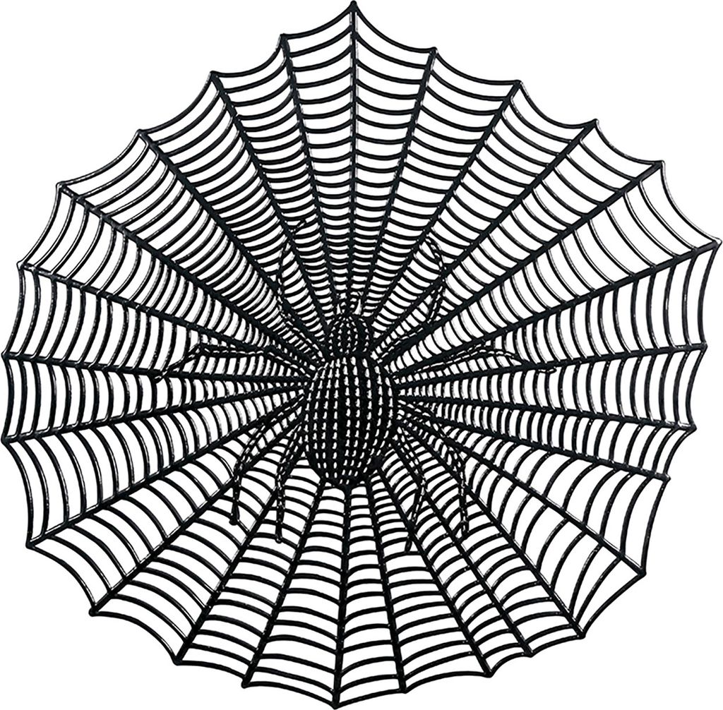 Spinnennetz-Basis Schwarze Halloween-Spinne 38cm Produktbild 