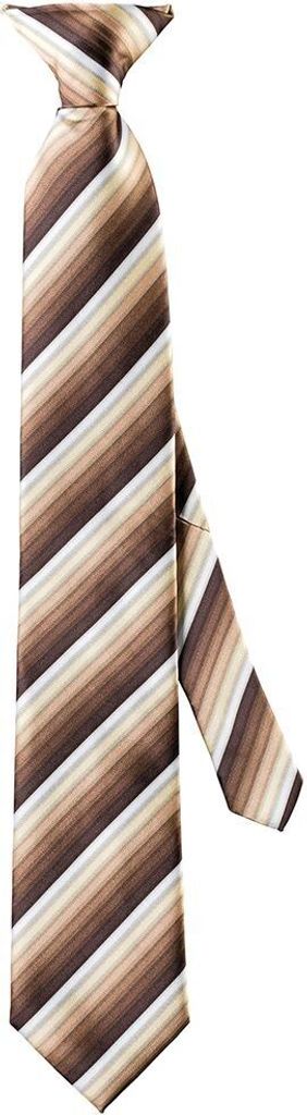Krawatte mit Clip Fb. brauntöne gestreift  : 100% Polyester Produktbild 