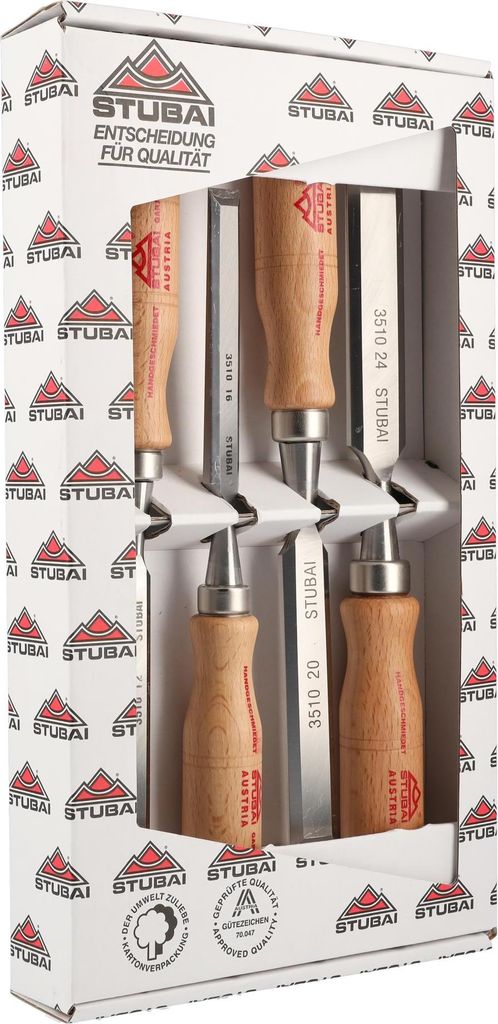 STUBAI Stemmeisensatz Stechbeitel Set mit Holzgriff aus Produktbild 