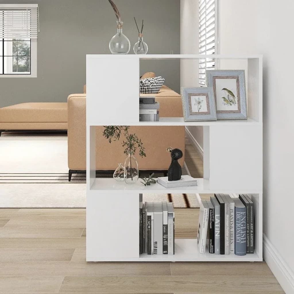 Design Möbel Bücherregal Raumteiler Weiß 80x24x94 cm Holzwerkstoff - 2024 Neu