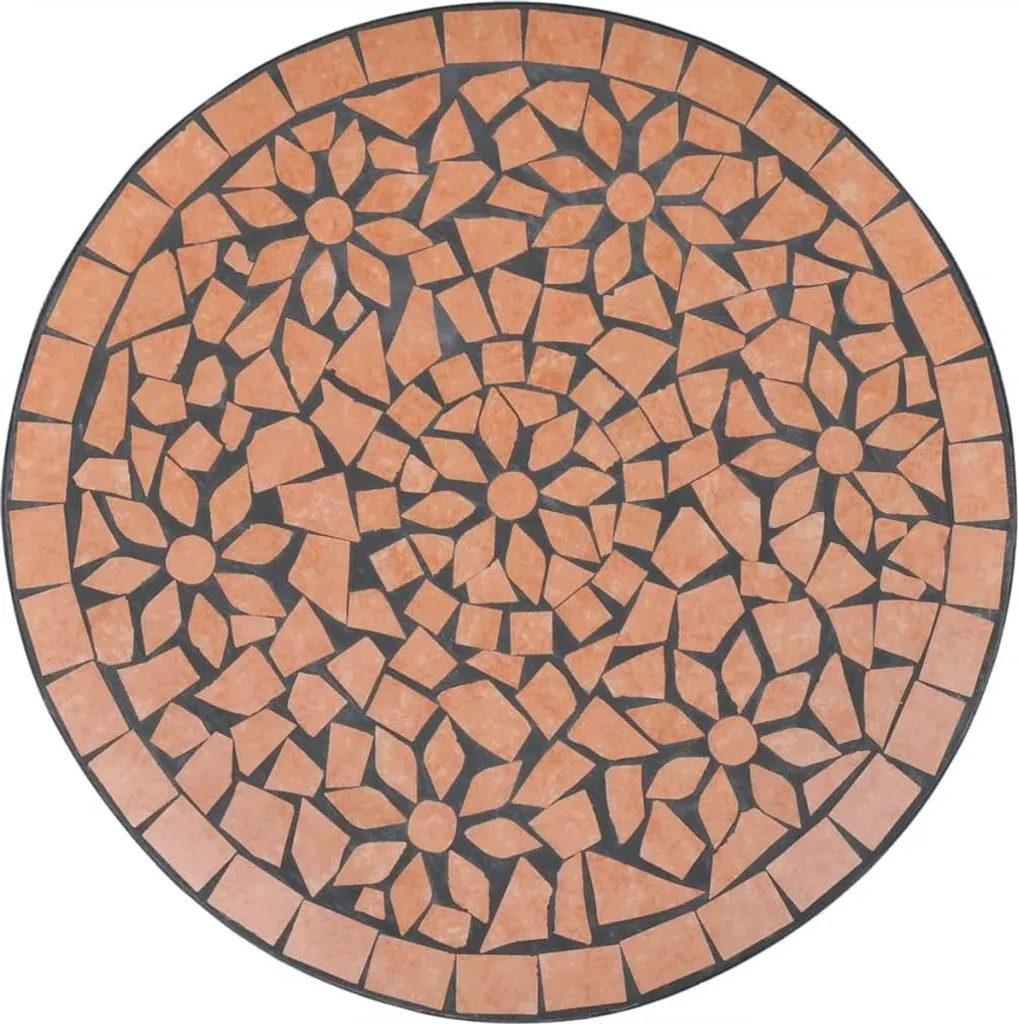 Petite table de balcon mosaïque 60 cm rouge pour café et extérieur - 3