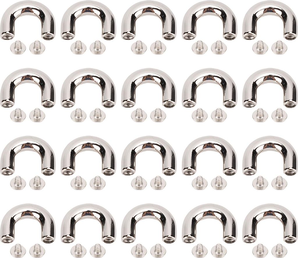 20 Set Tasche Bogenbrücke Metall Galvanik 5,5 mm Kreuzung Schraubverschluss D-Ring-Verbindungsschnalle für Handtaschen Geldbörsen Lederaccessoir...