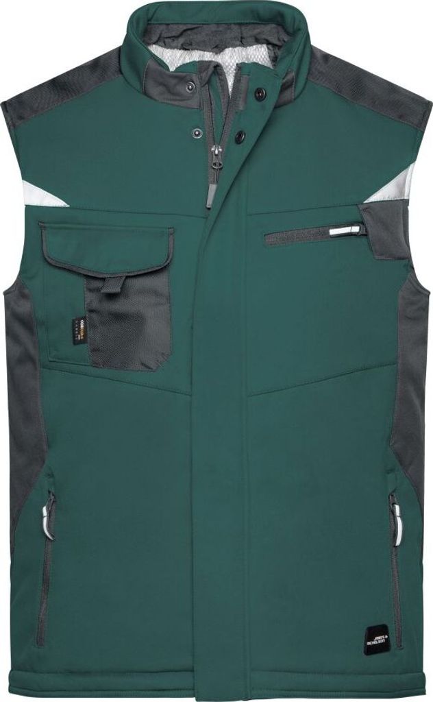 Craftsmen Softshell Vest - STRONG - dark-green/black, Gr. XXL
