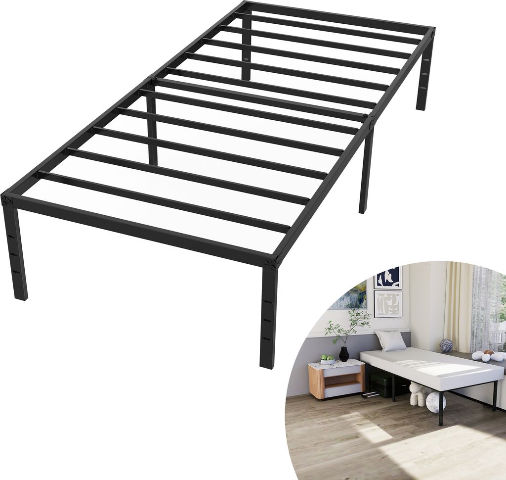 LARS360 Kovová postel 90x200 cm - Moderní postel na plošině Obrázek produktu 
