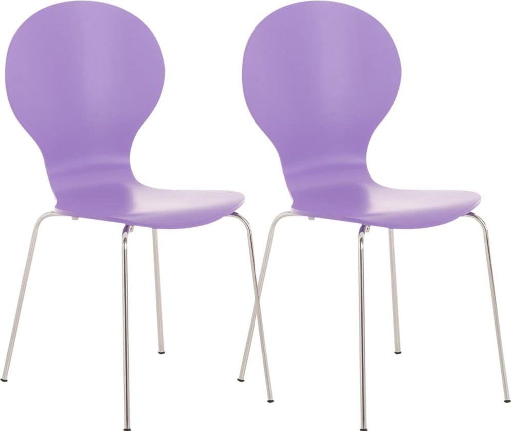 2x stapelbare Besucherstühle – ergonomischer Sitz – platzsparendes Design | Farbe: Lila