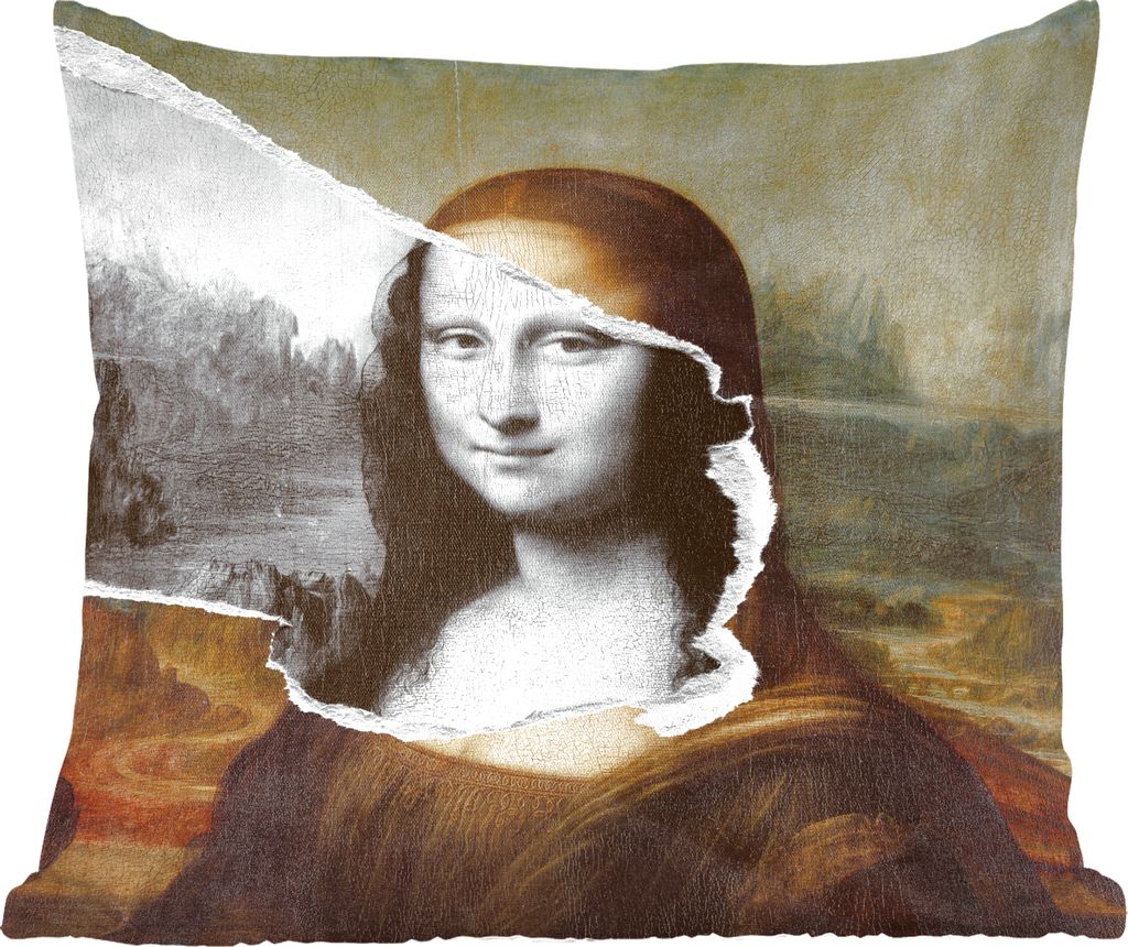 MuchoWow Zierkissen Sofakissen Wohnzimmer Dekokissen 50x50 cm Mona Lisa - Da Vinci - Alte Meister - Komfort - Sofakissen