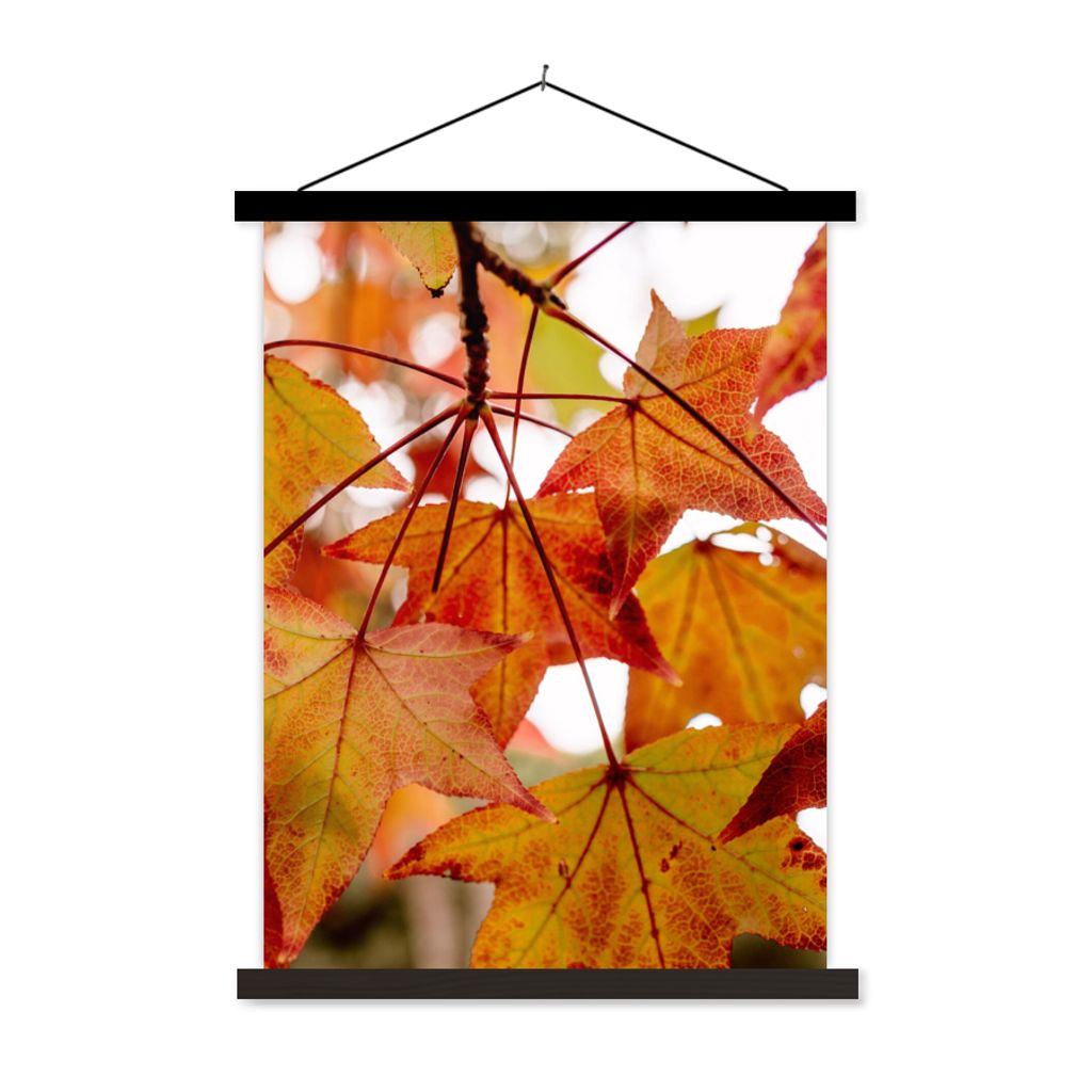 MuchoWow Textilposter Herbstzweige - Blätter - Jahreszeiten - Landleben 60x80 cm mit schwarzem Rahmen - Plakathalter