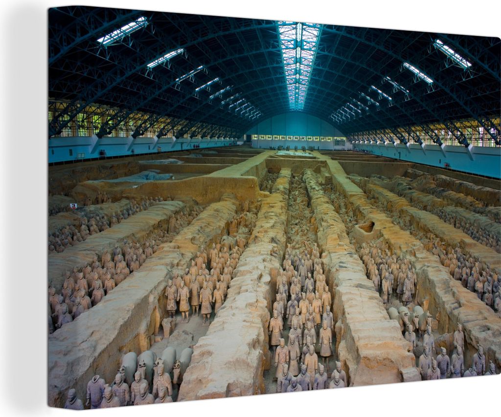 OneMillionCanvasses - Leinwandbilder - 140x90 cm, Die Terrakotta-Armee des Kaisers Qin Shi Huangdi in Xi'an, Asien, Wandbilder Kunstdruck Wanddek...
