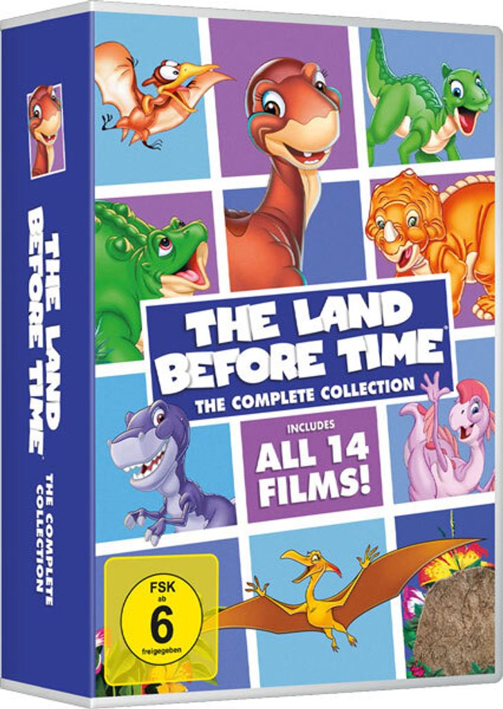 A DVD box set for 'The Land Before Time' featuring various characters from the franchise.