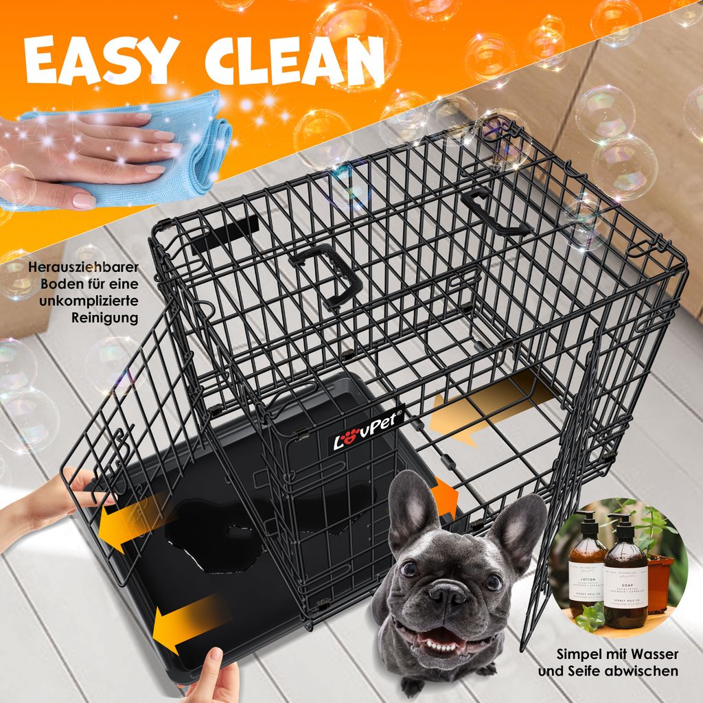 LOVPET® Hundekäfig klappbar Hundetransportkäfig Inkl. Produktbild 5