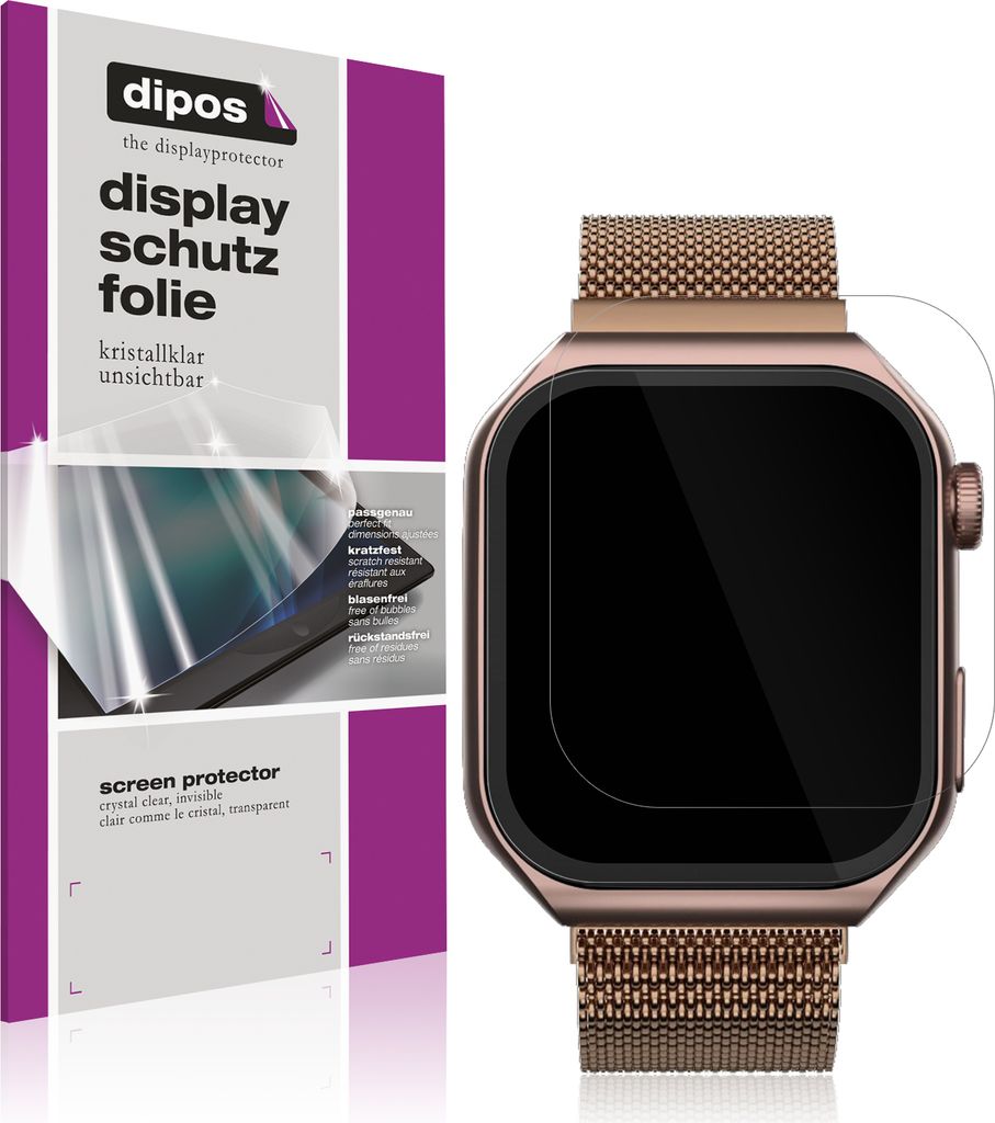 4x Schutzfolie für Lava ProWatch V1 klar Displayschutzfolie Folie Display Schutz dipos